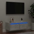 vidaXL TV skrinka s LED svetlami betónová sivá 75x35,5x25 cm