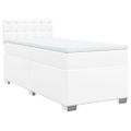 vidaXL Boxspring posteľ s matracom biela 80x200 cm umelá koža