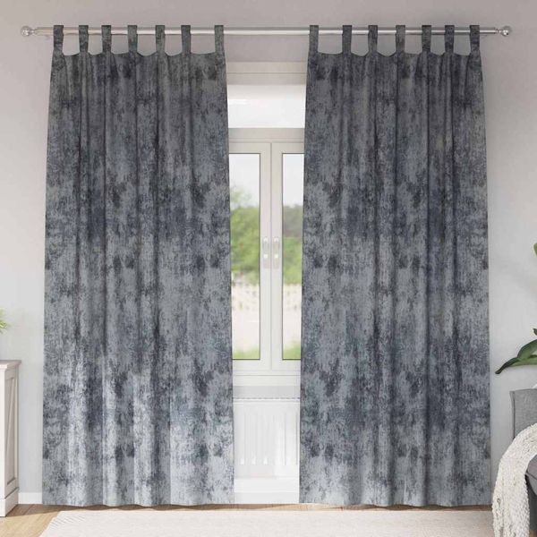 vidaXL Sametové závesy 2 pcs Strieborná šedá 260 x 140 cm Zamat