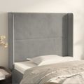 vidaXL Čelo postele so záhybmi bledosivé 83x16x118/128 cm zamat