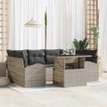 vidaXL Súprava záhradných pohoviek 7 ks Svetlosivá Poly Ratan