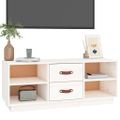 vidaXL TV skrinka biela 100x34x40 cm masívna borovica