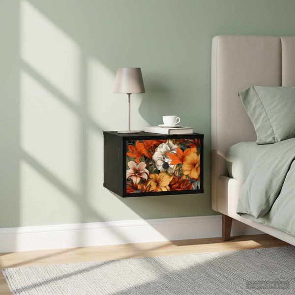vidaXL Nástenná nočná skrinka GENNEP 2 ks Čierny dub 36 x 33 x 25 cm