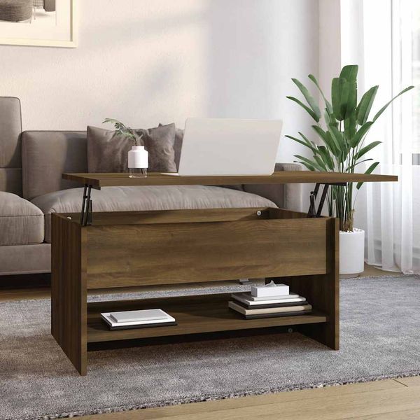 vidaXL Konferenčný stolík hnedý dub 80x50x40 cm spracované drevo