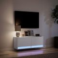vidaXL TV nástenná skrinka s LED svetlami biela 100x31x38 cm