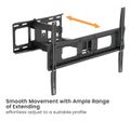 SUNNE by Elite Screens držák na zeď pro LCD a TV 37 - 86"/ kloubový/ max. 50 kg/ náklon -15° +5°/ otočení 180° držák na TV, kloubový, 37"–86", 50 kg, VESA 600×400, náklon +5°/–15°, otocení ±90°, ocel, cerný