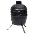 vidaXL 2 v 1 Kamado gril s udiarňou keramika 56 cm čierny