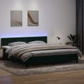 vidaXL Box Spring Posteľ s matracom a LED Tmavo zelená 200x210 cm Zamat