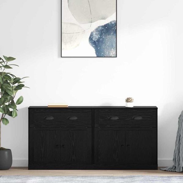 vidaXL Komody 2 pcs Čierny dub 70 x 35,5 x 67,5 cm Kompozitné drevo