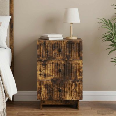 vidaXL Nočný stolík Dymový dub 43 x 41 x 66,5 cm Kompozitné drevo