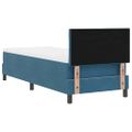 vidaXL Posteľ s pružinovým rámom Tmavomodrá 80 x 200 cm Zamat