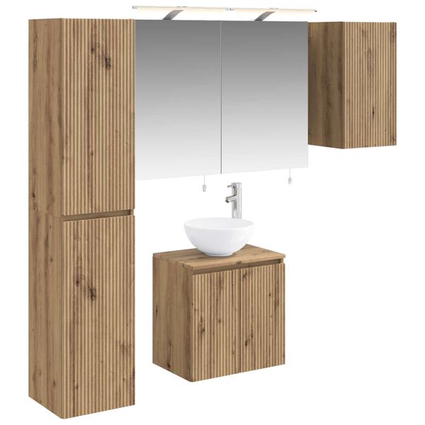 vidaXL Set kabinetov do kúpeľne 5 pcs Dub artisan 50 x 14,5 x 70 cm