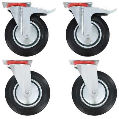vidaXL Otočné kolieska 4 ks, 200 mm