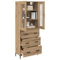 vidaXL Highboard 2 ks Remeselný dub 69,5 x 34 x 180 cm