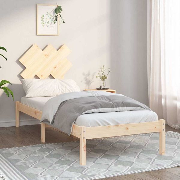 vidaXL Posteľný rám 75x190 cm malé jednolôžko masívne drevo