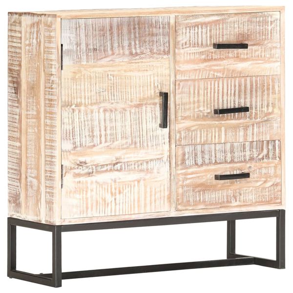 vidaXL Komoda biela 73x30x75 cm akáciový masív