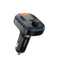 YESIDO BT5.0 FM TRANSMITTER Y45 43W LED USB-2xA+C + MICRO SD BLACK