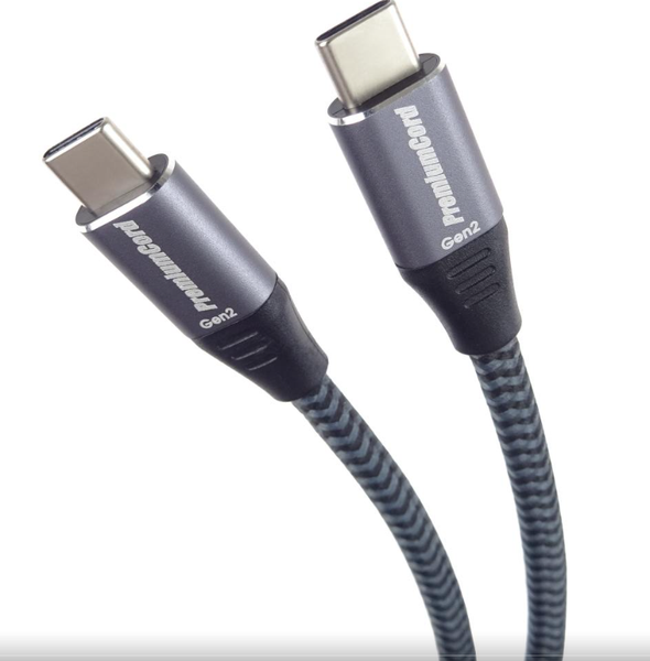 PremiumCord USB-C kábel (USB 3.2 GEN 2x2, 5A, 100W, 20Gbit/s) bavlnený oplet, 3m