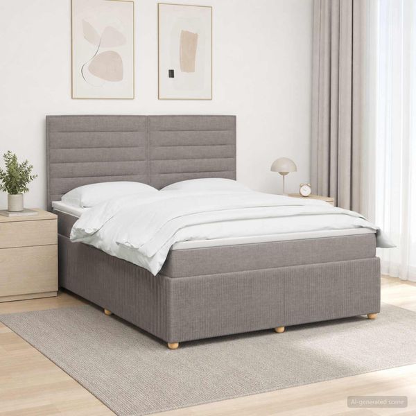 vidaXL Posteľ boxspring s matracom Sivohnedá 140 x 200 cm Látka
