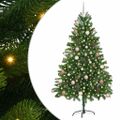 vidaXL Vianočný stromček s 300 LED-i so stojanom Zelená 180 cm PE