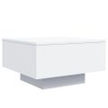 vidaXL Konferenčný stolík s LED svetlami biely 55x55x31 cm