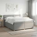 vidaXL Posteľ boxspring s matracom Svetlosivá 200 x 200 cm Látka