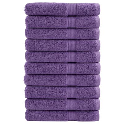 vidaXL Prémiové uteráky SOLUND 10 ks fialové 100x200cm 600 g/m2
