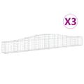 vidaXL Oblúkový gabionový kôš 3 ks 400x30x40/60 cm pozinkované železo