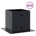 vidaXL podstavce stĺpikov štvorcové 12 ks Antracit 141x141 mm