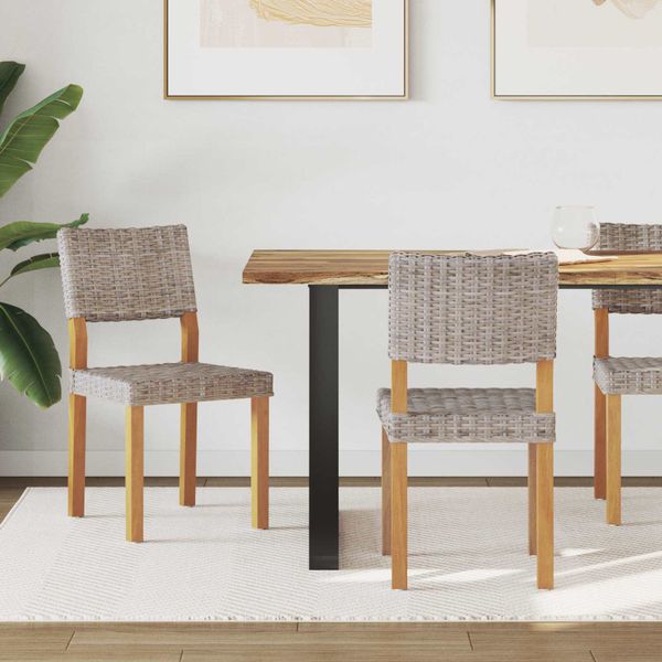 vidaXL Jedálenská stolička 2 pcs Kubu ratan Kubu šedá 46 x 55 x 84 cm