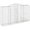 vidaXL Oblúkové gabiónové koše 7ks 300x50x160/180cm pozinkované železo