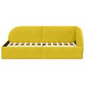 vidaXL Rohový rám postele s čelnou doskou Žltá 80 cm x 200 cm Zamat