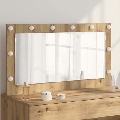 vidaXL Toaletné zrkadlo Obdĺžnikový Remeselný dub 100 x 55 x 18 cm