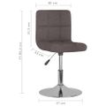 vidaXL Otočné jedálenské stoličky 6 ks, sivohnedé, látka