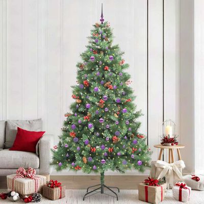 vidaXL Umelý vianočný stromček Zelená 240 cm PVC a kov