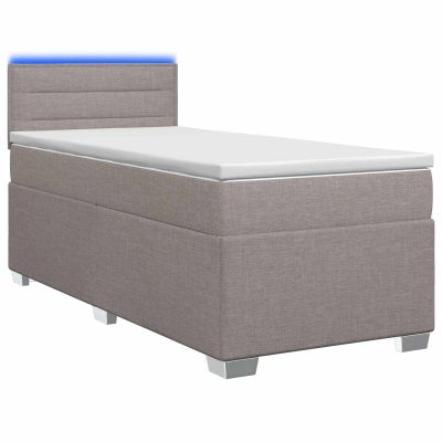 vidaXL Posteľ s boxspringom a matracom a LED Sivohnedá 90 x 190 cm