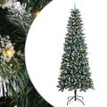 vidaXL Umelý vianočný stromček Zelená 240 cm PVC, plast a oceľ