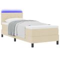 vidaXL Posteľ s pružinovým rámom Krémová 80 x 200 cm látka