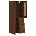vidaXL Vysoká skrinka hnedý dub 69,5x34x180 cm spracované drevo