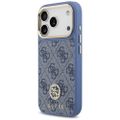 Puzdro Guess 4G Strass Logo & Big Strap Metal Buttons MagSafe pre iPhone 17 Pro modré