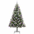 vidaXL Umelý vianočný stromček s umelým snehom 300 LED Teplá biela