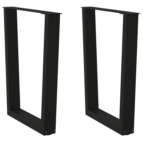 vidaXL Nohy k jedálenskému stolu v tvare V, 2 ks, čierne, 60 x (72-73,3) cm, oceľ