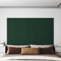 vidaXL Nástenné panely 12 ks tmavozelené 90x15 cm látka 1,62 m²