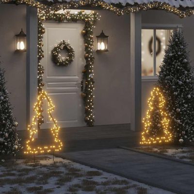 vidaXL Vianočná svetelná dekorácia s hrotmi strom 115 LED 90 cm