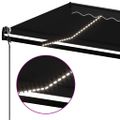 vidaXL Automatická markíza, LED a senzor vetra 500x350 cm, antracitová