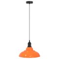 VidaXL Závesná lampa výškovo nastaviteľná E27 lesk oranžová Ø 31cm kov