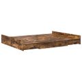 vidaXL Rám postele s úložným prostorem Dymová dub 135 x 190 cm