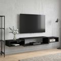 vidaXL Nástenný TV kabinet Nástenná montáž Čierny dub 180 x 28 x 21 cm