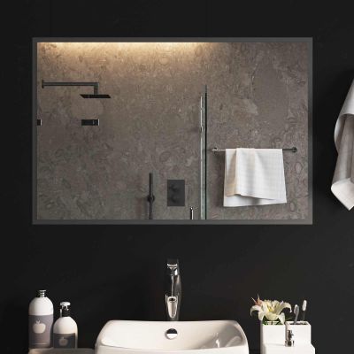 vidaXL Zrkadlo do kúpeľne s LED Priehľadná 90 x 60 cm tvrdené sklo