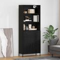 vidaXL Highboard Čierny dub 69,5 x 34 x 180 cm Kompozitné drevo
